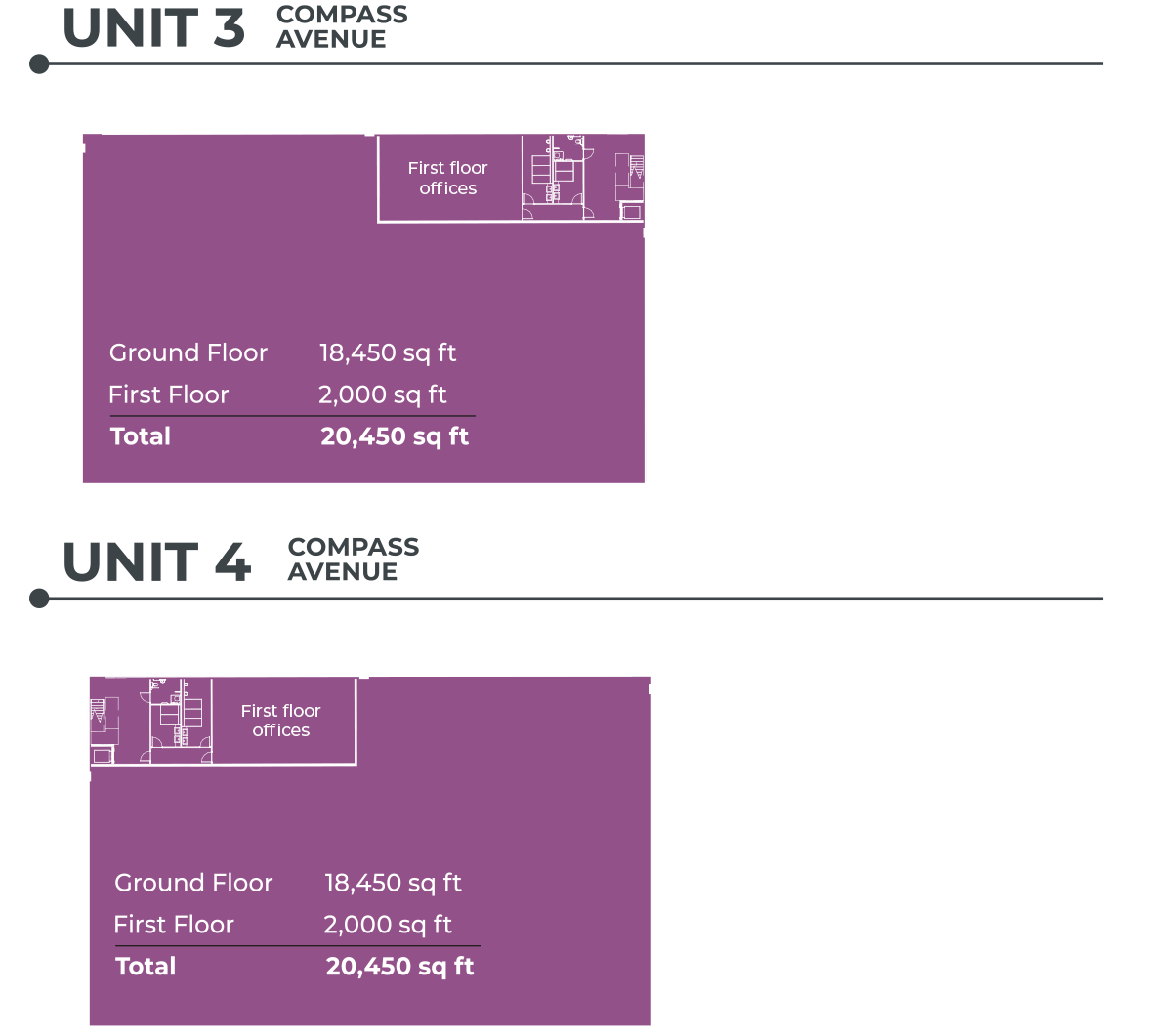 Unit 3 & 4 Compass Avenue floorplans
